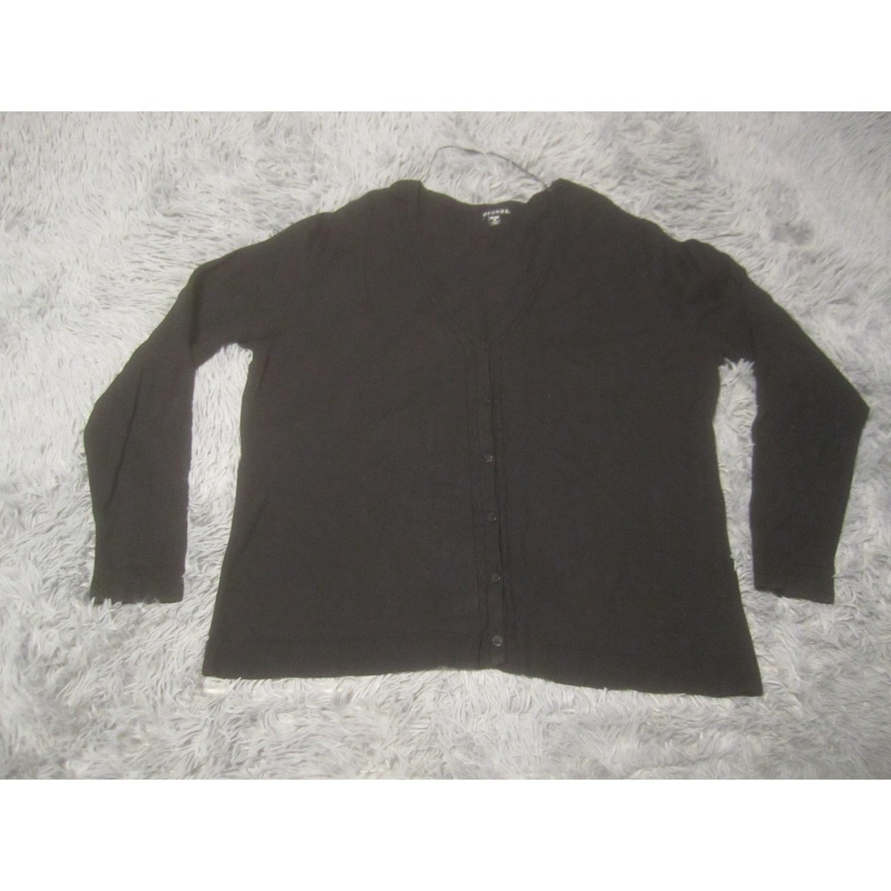 George Cardigan Sweater Womens 20 Black Long Sleeve V Neck Button Front Knit